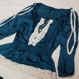 Bebe beautiful Teal Blouse
